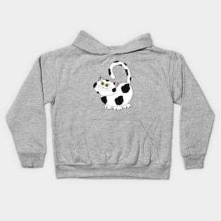 Cute Black & White Cartoon Cat Kids Hoodie